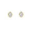Lily Flo Jewellery Women's Gold Eclipse Oval Diamond Stud Earrings