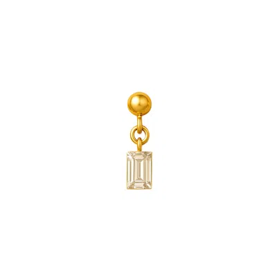 Lily Flo Jewellery Women's Gold Emerald-cut Whisper Diamond Single Stud