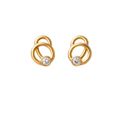 Lily Flo Jewellery Women's Gold Endlessly Becoming Diamond Stud Earrings