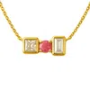 Lily Flo Jewellery Women's Gold Entre Nous Diamond & Pink Sapphire Accord Necklace In Gold