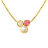 Lily Flo Jewellery Women's Gold Entre Nous Diamond, Pearl & Pink Sapphire Poise Necklace In Gold