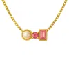 Lily Flo Jewellery Women's Gold Entre Nous Pearl Pink Sapphire Melody Necklace In Gold