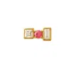 Lily Flo Jewellery Women's Gold Entre Nous Pink Sapphire & Diamond Bar Stud In Gold