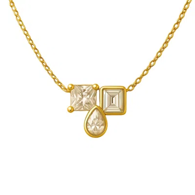 Lily Flo Jewellery Women's Gold Entre Nous Trio Diamond Necklace