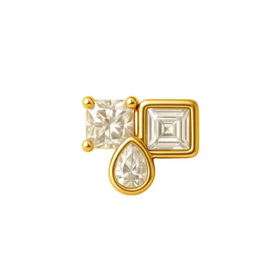 Lily Flo Jewellery Women's Gold Entre Nous Trio Diamond Stud