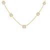 Lily Flo Jewellery Women's Gold Facet Drift Princess Cut Diamond Station Necklace