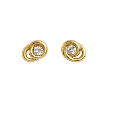 Lily Flo Jewellery Women's Gold Forever In Motion Diamond Earrings