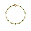 Lily Flo Jewellery Women's Gold / Green Light Line Emerald Composition Bracelet In Multi