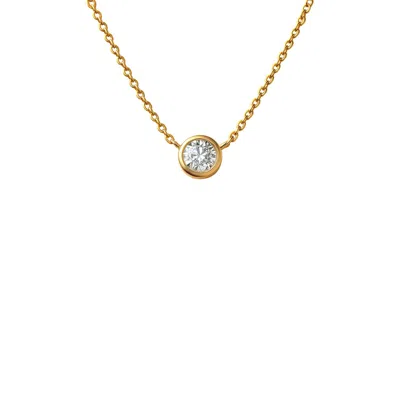 Lily Flo Jewellery Women's Gold Halo Round Diamond Necklace