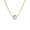 Lily Flo Jewellery Women's Gold Large Diamond Solitaire Necklace Set On The Chain