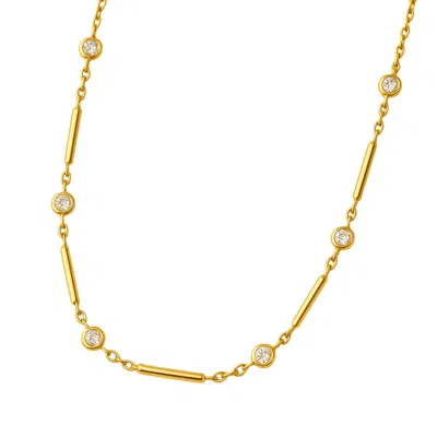 Lily Flo Jewellery Women's Gold Light Line Diamond & Bar Necklace