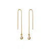 Lily Flo Jewellery Women's Gold Light Line Diamond Drop Threaders In Gold