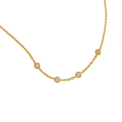 Lily Flo Jewellery Women's Gold Light Line Diamond Station Necklace