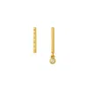 Lily Flo Jewellery Women's Gold Light Line Dual Bar Diamond Earrings In Gold