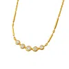 Lily Flo Jewellery Women's Gold Light Line Five-diamond Cluster Necklace In Gold
