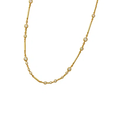 Lily Flo Jewellery Women's Gold Light Line Offset Bar Necklace