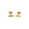 Lily Flo Jewellery Women's Gold Light Line Petite Bar Diamond Studs In Gold