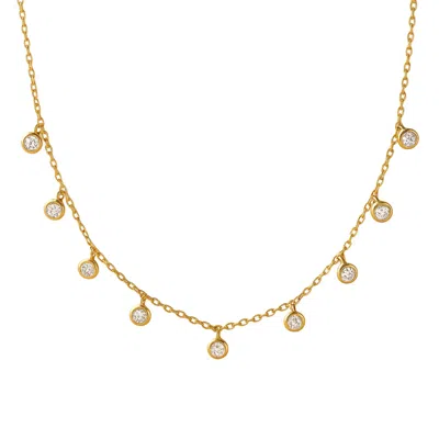 Lily Flo Jewellery Women's Gold Nova Nine Diamond Droplet Necklace