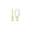 Lily Flo Jewellery Women's Gold Nova Orbit Brilliant Cut Bezel Set Hoop Earrings