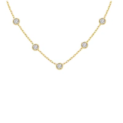 Lily Flo Jewellery Women's Gold Nova Round Cut Diamond Station Necklace