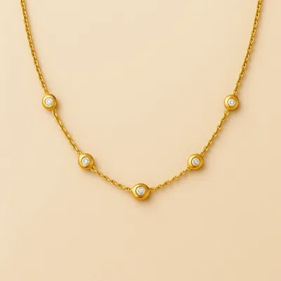 Lily Flo Jewellery Women's Gold Orba Diamond Station Necklace