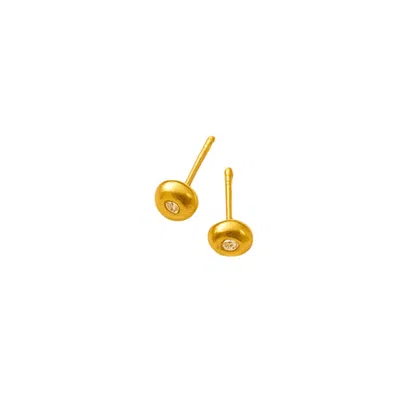 Lily Flo Jewellery Women's Gold Orba Mini Diamond Orb Studs