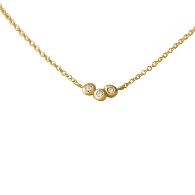 Lily Flo Jewellery Women's Gold Orba Trio Diamond Necklace