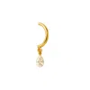 Lily Flo Jewellery Women's Gold Pear Cut Diamond Eclipse Hoop Earrings In Gold