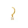 Lily Flo Jewellery Women's Gold Princess Cut Diamond Eclipse Hoop Earring In Gold
