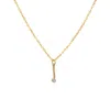 Lily Flo Jewellery Women's Gold Rigel Single Diamond Bar Necklace