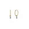 Lily Flo Jewellery Women's Gold Rising Star Baguette Diamond Huggie Hoops