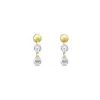 Lily Flo Jewellery Women's Gold Rising Star Pear & Round Diamond Dot Studs
