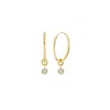 Lily Flo Jewellery Women's Gold Round Diamond Bezel Hoop Earrings