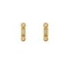Lily Flo Jewellery Women's Gold Solene Trio Baguette & Round Diamond Studs In Gold