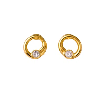 Lily Flo Jewellery Women's Gold Somehow, It All Connected Diamond Stud Earrings