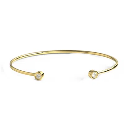 Lily Flo Jewellery Women's Gold Starlight Diamond Cuff Ends Bracelet
