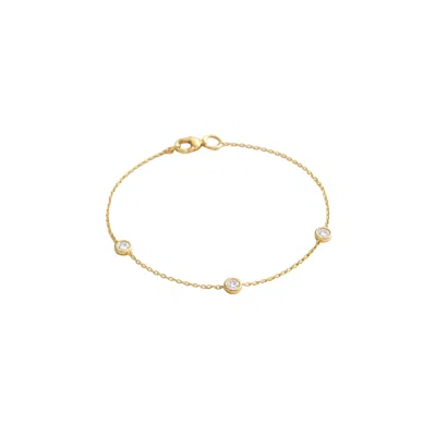 Lily Flo Jewellery Women's Gold Starlight Three Diamond Station  Bracelet