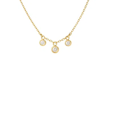 Lily Flo Jewellery Women's Gold Starlight Three Diamond Station Necklace