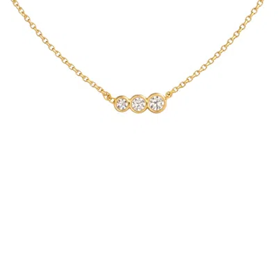Lily Flo Jewellery Women's Gold Tripple Diamond Necklace