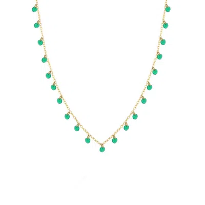 Lily Flo Jewellery Women's Green Rising Star Emerald Station Necklace In Gray