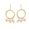 Lily Flo Jewellery Women's Large Karma Solid Gold Circle Earrings With White Baroque & Freshwater Pearls