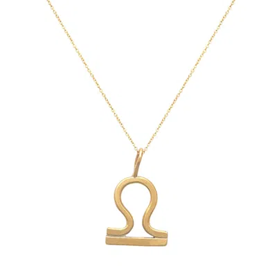 Lily Flo Jewellery Women's Libra Yellow Gold Pendant Necklace