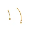 Lily Flo Jewellery Women's Light Beam Asymmetric Earrings In 14k Gold With White Diamonds In Gold