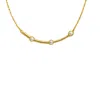 Lily Flo Jewellery Women's Light Line Arc Necklace In 14k Gold With White Diamonds In Gold