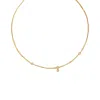 Lily Flo Jewellery Women's Light Line Arc Necklace Solud Gold White Diamonds In Gold