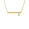 Lily Flo Jewellery Women's Light Line Asymmetric Bar Necklace In Gold With Diamonds In Gold