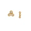 Lily Flo Jewellery Women's Light Line Asymmetric Triple Diamond Studs In Gold In Gold