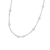 Lily Flo Jewellery Women's Light Line Pearl Station Necklace — Sterling Silver With Freshwater Pearls In Silver
