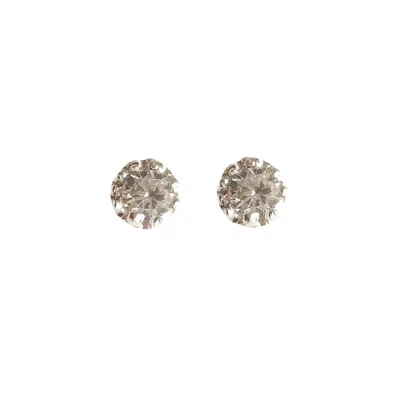 Lily Flo Jewellery Women's Nova Starburst Round Diamond Silver Earrings In Gray