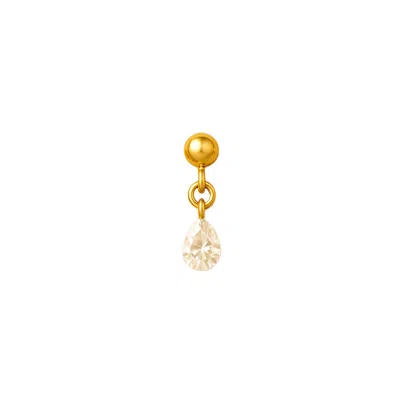 Lily Flo Jewellery Women's Pear-cut Whisper Diamond Single Stud Solid Gold